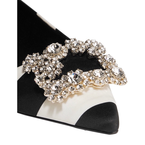 Roger Vivier Crystal Embellished Striped Flats - Picture 3 of 14